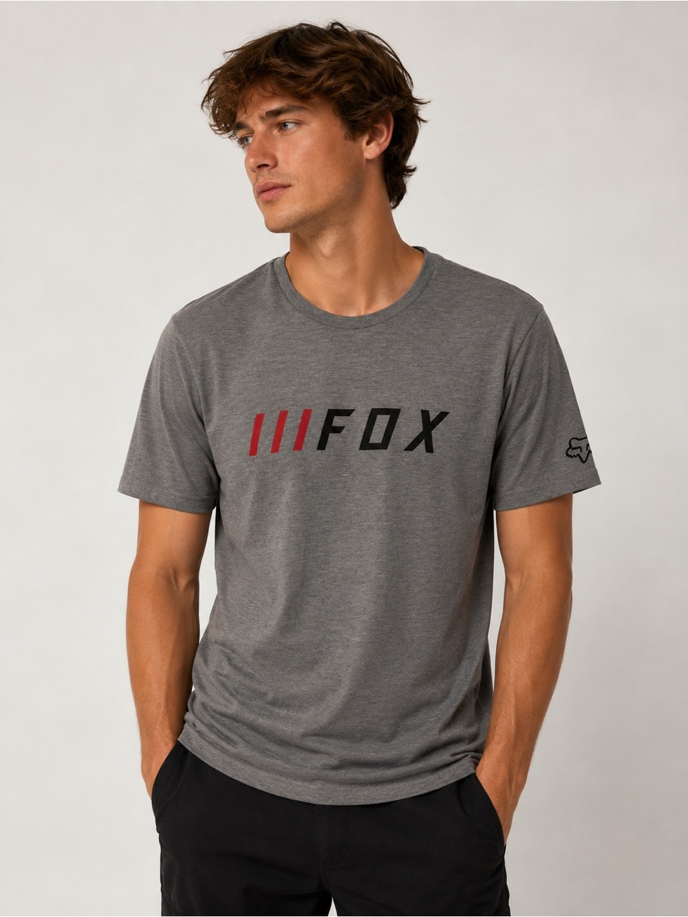 FOX Racing Men’s Gray Graphic Tee Casual Moto Streetwear Shirt Size L